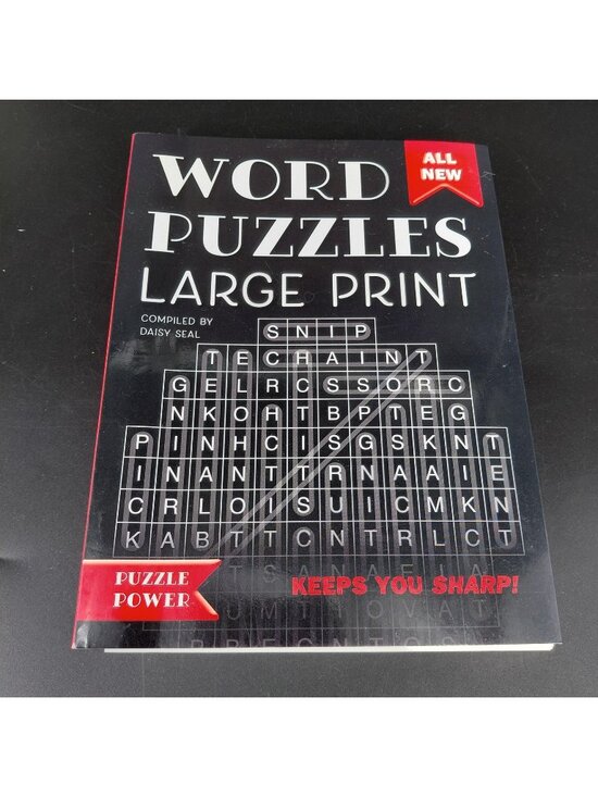 Word Puzzle Other - Word Puzzles Large Print Daisy Seal Puzzle Power Spiral Ring Bound Book Activity